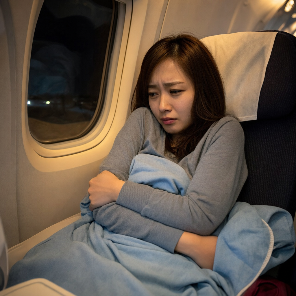 機内で寒い